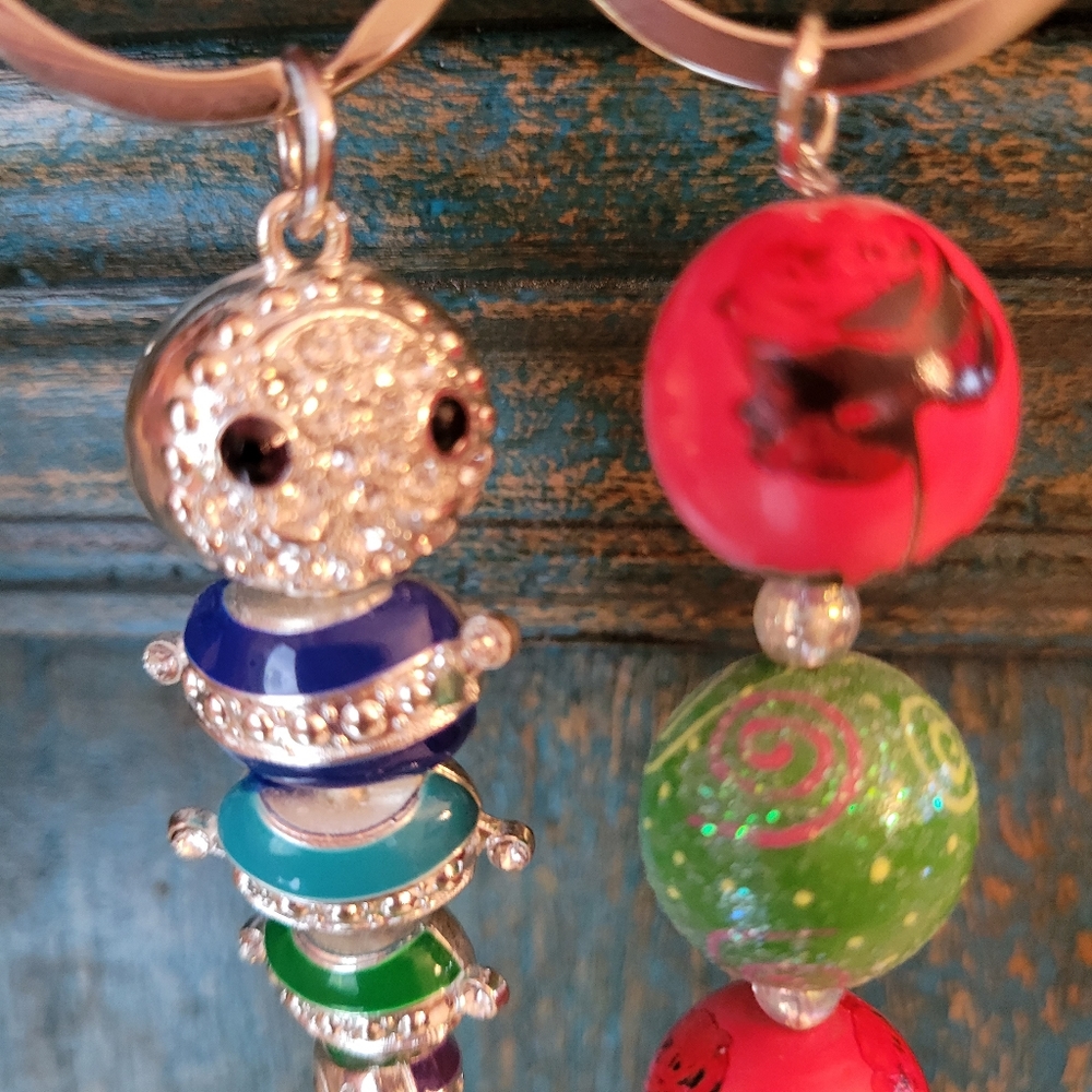 Key Chain Bag Charm & Accessory Bundle ~ Rhinestone ~ Birds & Bug